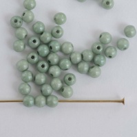 Druk Round Green 2 3 4 6 8 mm Chalk Teal Shimmer 03000-14459 Czech Glass Beads
